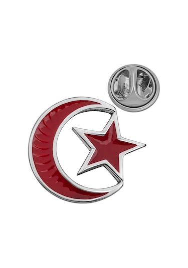 Gümüş Ay Yıldız Rozet T8669 Gümüş
