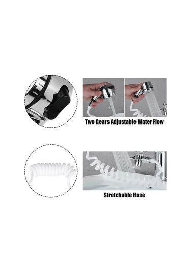 Novahub 4 Adet Ev Banyo Lavabo Musluğu Püskürtücü Seti, Duvara Montaj Kolay Kurulum, Uzatma, Meme Duş, Vantuzlu Diğer