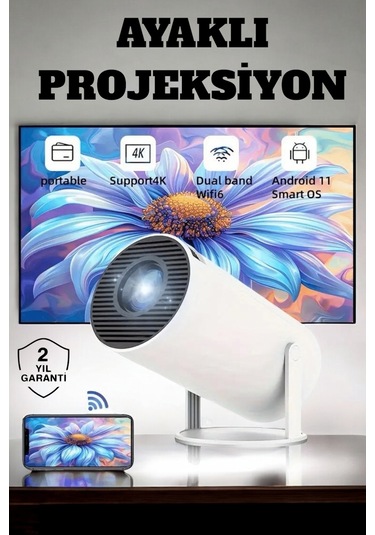 130 İnç Geniş Ekran Ve 4k Destekli Full Hd Projeksiyon Cihazı