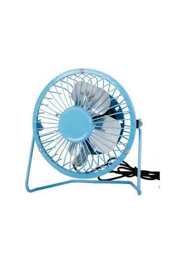 Fortunelane Usb Tahta Fanı, 4 Metal Bıçaklı, Ultra Sessiz, 360 Ayar, Kişisel Soğutma, Bilgisayar Soğutucu, Mavi