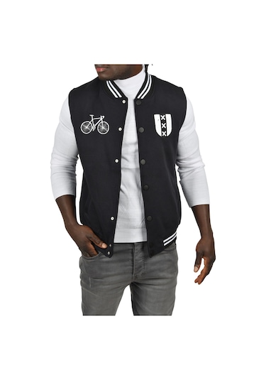 Deepsea Erkek Koyu Lacivert Nakış İşlemeli Üç İplik İçi Şardonlu Kolsuz Kolej Yelek 2304773 Koyu Lacivert