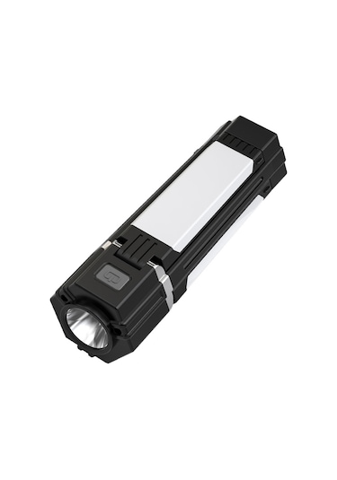 Ranyeek Led Çok Fonksiyonlu El Feneri, Cob Yanal Işık, 5 Aydınlatma Modu, 3000mah Powerbank, Siyah, Kamp/hiking İçin Dayanıklı Abs Siyah