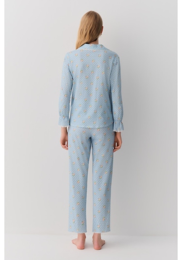 Suwen Julia Maskülen Pijama Takımı Sh26219660b348 Mavili