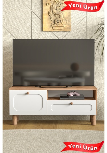 Bohem Tv Ünitesi 105 Cm Mdf Kapak Ceviz - Beyaz