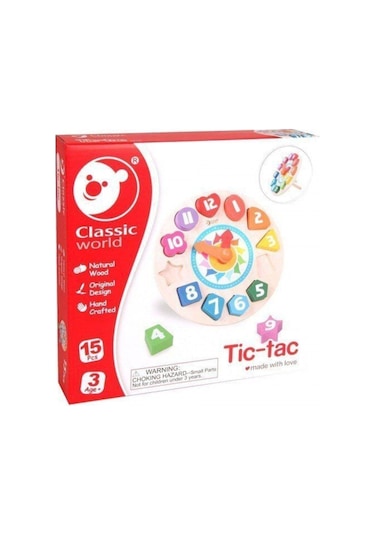 Classic World Ahşap Saat Ve Şekiller Tik Tak 1 Adet