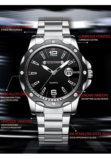 Siyah Va Va Voom Kuvars İzle Moda Tarihi Kuvars Erkek Saatler Top Marka Lüks Erkek Saat Chronograph Spor Erkek Bilek İzle Hodinky Relogio Masculino Siyah