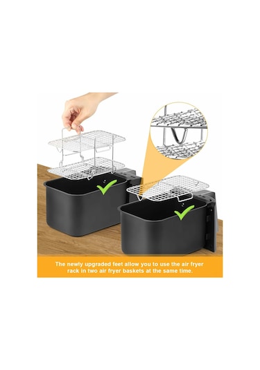 Vkemall Çift Bölgeli Fritöz İçin Paslanmaz Çelik Katmanlı Dehidratör Rafı, Af300uk/af400uk Uyumlu