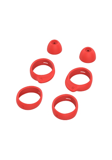 Xiyyadms Galaxy Buds İçin 8'li Silikon Kulaklık Ucu Değiştirme Seti - Kırmızı Renkli Aksesuar Kırmızı