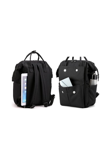 Sones Annelik Şişesi Bebek Bezi Depolama Büyük Kapasiteli Sırt Çantası Mumya Çantası Ayı Siyah