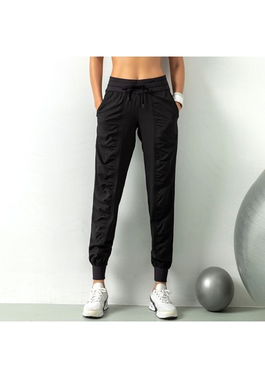 Jeemson Kadın Spor Pantolonu - Esnek Bel, Yan Cepli, Rahat Ve Nefes Alabilir Kumaş SiYAH