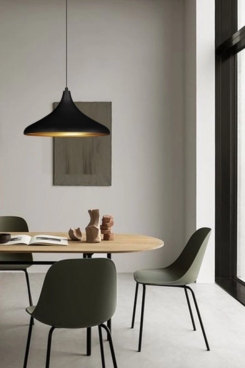 45 Cm Çaplı Champion Xl Siyah Avize Tekli Sarkıt Lamba Ofis Cafe Resepsiyon Mutfak Avizeleri Siyah