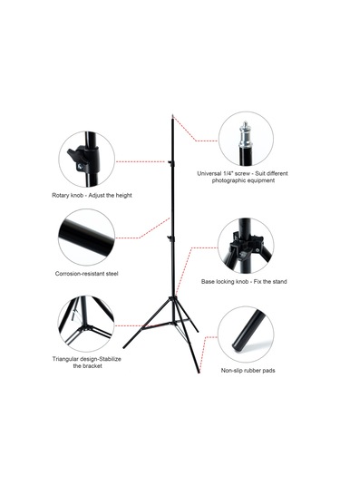 Vkemall Tripod Braketi Termometre Tutucu Standı Yüksekliği Ayarlanabilir Katlanabilir Ço