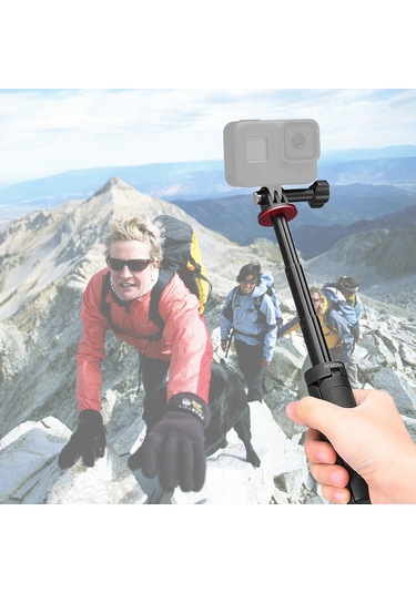 Mini Genişletilebilir Masaüstü Tripod Elde Taşınabilir Aksiyon Kamerası Vlog Selfie Çubuğu Braketi Gopro Hero 9/8/7/6/5 İçin Yedek Siyah