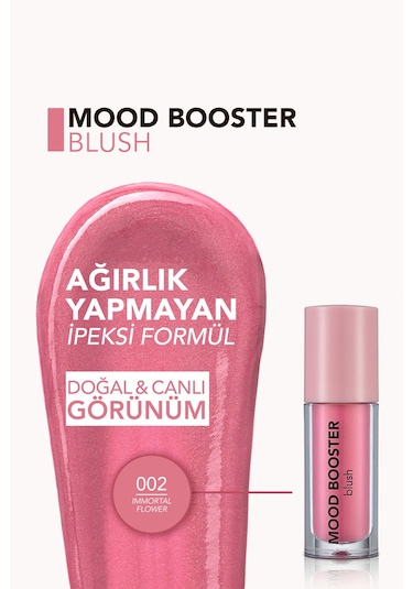 Flormar Mood Booster Hafif Yapılı Likit Allık 002 Immortal Flower