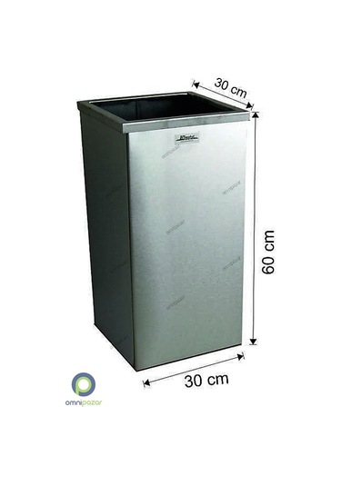 Arı Metal 1339 Çemberli Paslanmaz Çöp Kovası Dikdörtgen 54 Lt