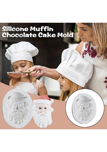 Çikolatalı Kek Puding Sabunu Yuvarlak Şekil İçin Noel Noel Baba Silikon Kalıp