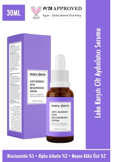 Maruderm Leke Karşıtı ve Beyazlatıcı Cilt Bakım Serumu (Alpha Arbutin %2) 30 ML