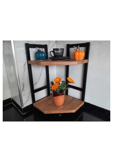 Tezgah Üstü Köşe Raf İkili Atlantik Çam