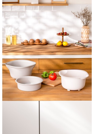 Emsan Soft 3'lü Süzgeç Seti Gri