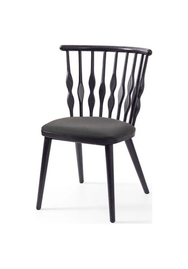 Natura Retro Ahşap Sandalye Siyah - Siyah