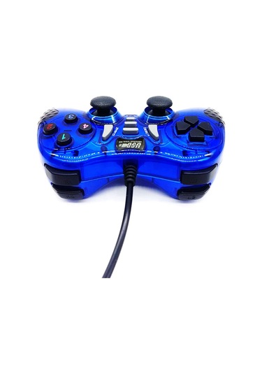 12 Fonksiyon Tuşulu Double Shock Usb Pc Bilgisayar Oyun Kolu Mavi