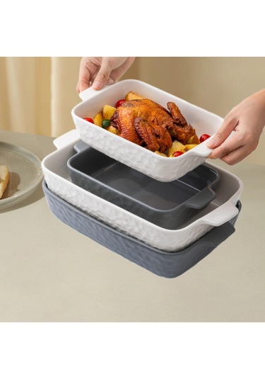 Suntek Fırın Kabı, Çok Amaçlı Pişirme Kullanışlı Derin Beyaz