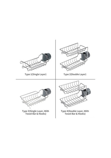 Fortunelane 201 Çelik Çift Katlı Mutfak Musluk Rafı - Su Tüpü 18-22mm Uyumlu, Hızlı Kurutma, Gizli Kanca Ve Boşaltma Delikleri İl Diğer