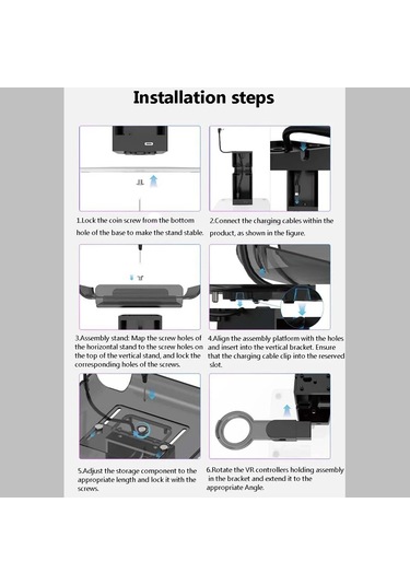 İplay Vr Şarj Ekranı Standı Denetleyici Depolama Braketi, Rgb Işıklı