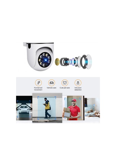 Lemestar Beyaz Kablosuz 1080p Hd Güvenlik Kamerası - İki Yönlü Ses, İnfrakırmızı Gece Görüşü, Hareket Algılama Ve Alarm Özellikli Eu Standartı, 110v-240v Beyaz