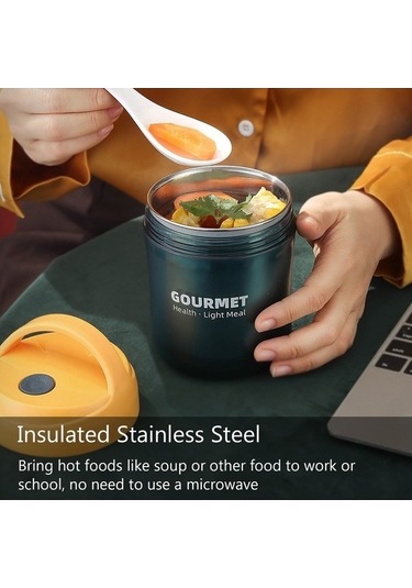 Funtree Paslanmaz Çelik Kaba, 500ml, Geniş Ağız, Kırmızı/sarı/mavi, Pratik Kapaklı Model