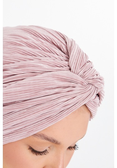 Gül Kurusu Çapraz Büzgülü Tesettür Bone Fukuro Piliseli 2512 18 Gül Kurusu