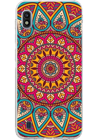 Samsung Galaxy J8 - A6 Plus Uyumlu Mandala Baskılı Silikon Kılıf Renkli