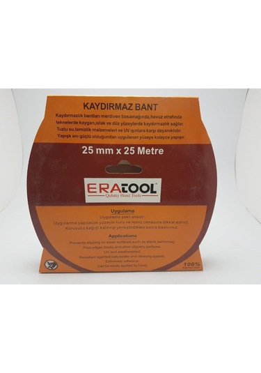 Enka Kaydırmaz Bant Kırmızı 25 Metre 25 Mm Siyah
