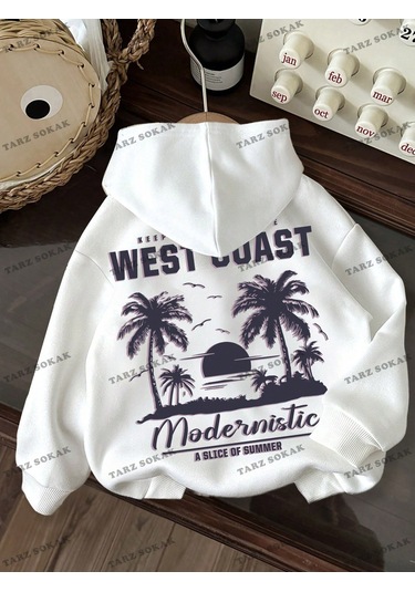 Y2k Trend Sezon Unisex Retro Sweatshırt Kapşonlu Kod 1791 Trz1826 Beyaz