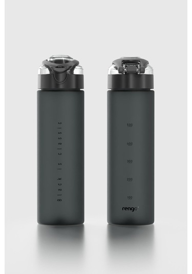Renga Saga Desenli 630 Ml Mat Tritan Matara 912114 Siyah Siyah