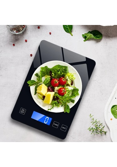 Dashanshop Siyah Mutfak Terazisi Evde Pişirme İçin 15kg 1g Hassas Dijital Meyve Sebze Tartısı -