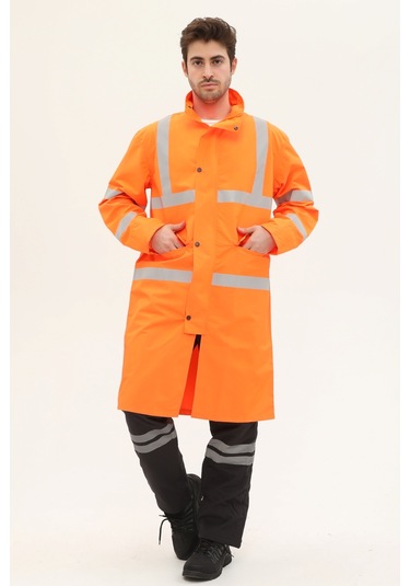 Uniprom Yağmurluk Reflektörlü Yüksek Görünürlü Neon Turuncu