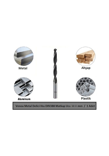 Venoa Metal Delici Hss Dın388 Matkap Ucu 12.1 Mm Paket 1 Li
