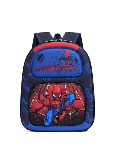 Tcherchı Erkekler Ve Kızlar İçin Hafif Süper Kahraman Tasarımlı Sırt Çantası Mavi