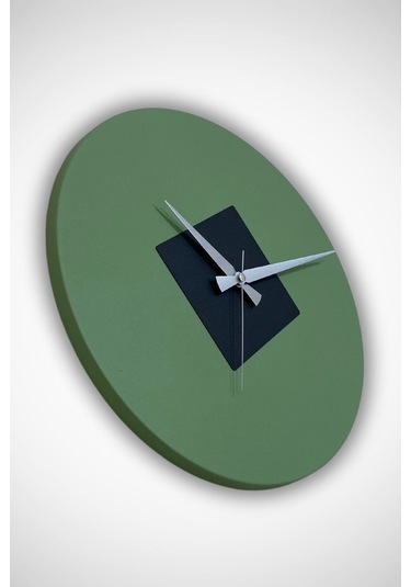 Roundka Model Metal Sıvama Akar Sessiz Mekanizmalı Duvar Saati 40 40 Cm Yeşil Siyah Yeşil - Siyah