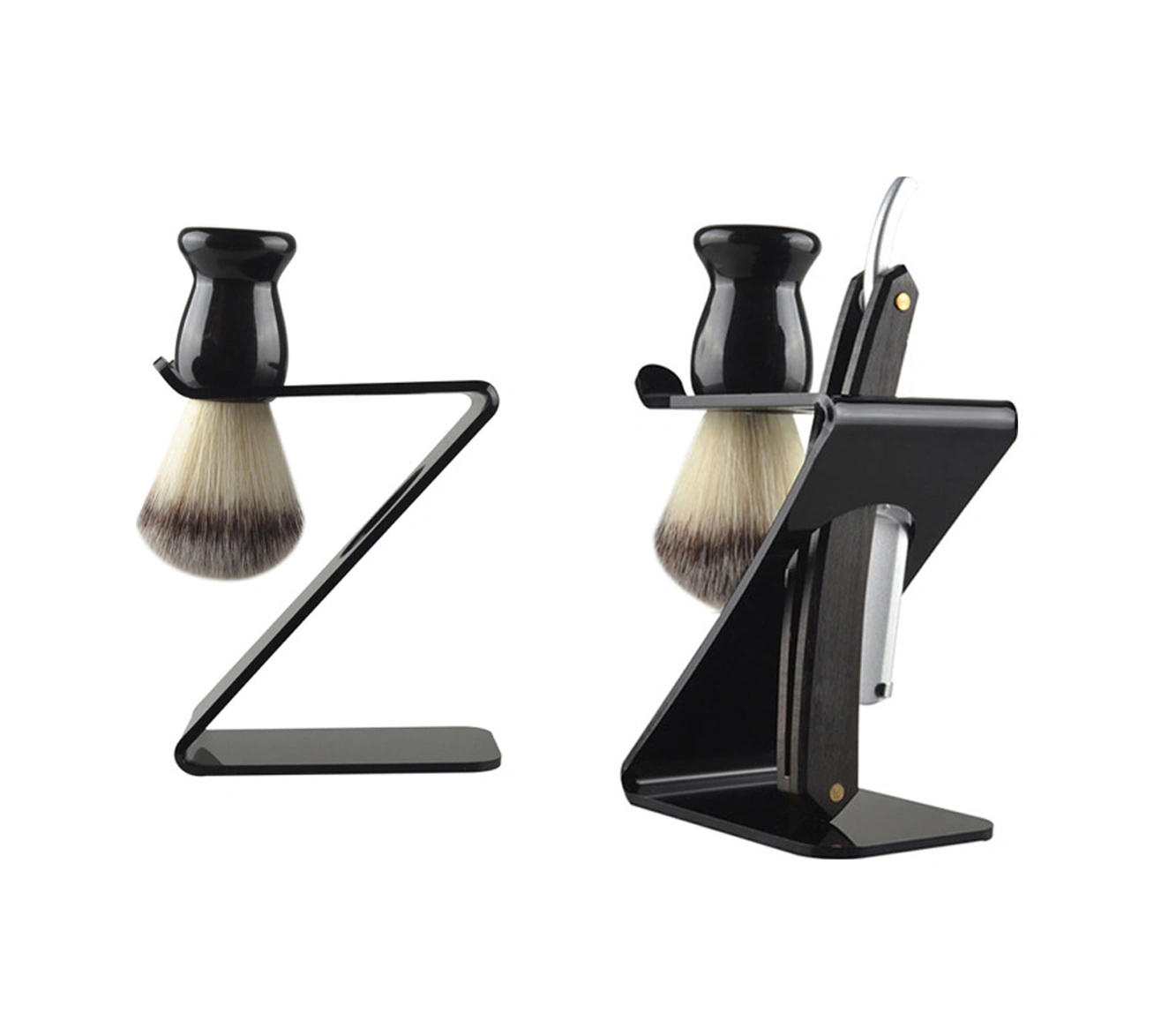 Neevoyu Siyah Akrilik Tıraş Aleti Tutucu - Tıraş Fırçası Ve Bıçağı Düzenleyici - Banyo Tezgahı Organizer S1080 Classıc