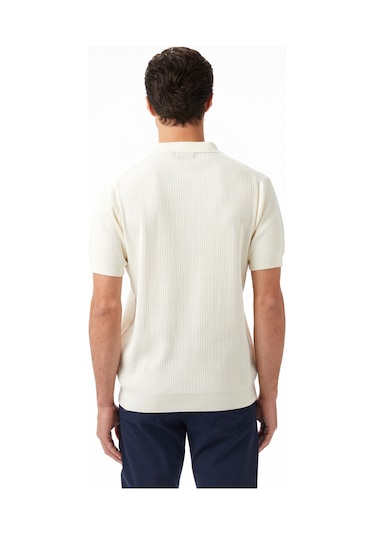 Nautica Erkek Krem Regular Fit Kısa Kollu Triko Düz S55110t Krem