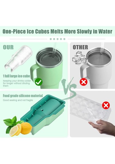 Geeksen Buz Küpü Kalıbı Stanley Buz Küpü Hızlı Dondurma Buz Küpü Kalıbı Kolay Çıkarma Buz Küpü - Entegre Yeşil Açık Yeşil