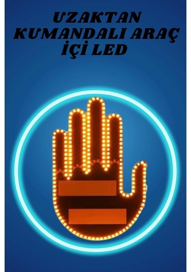 Pilli Led Işık Araç Camı İçin Uzaktan Kumandalı El Simgesi Çok Renkli