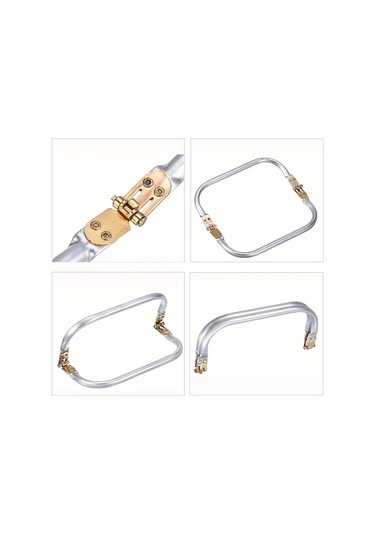 Fochsia 2 Adet Açık Altın Renk 7.87 İnç Çanta Çerçevesi Doktor Metal Alüminyum Boru Tutamak Dıy Cüzdan Yapım Parçaları