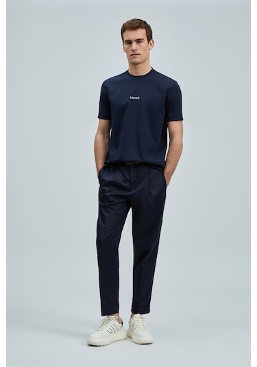 Lufian Marcus Modern Grafik T- Shirt Lacivert Lacivert 111020235100200 Lacivert