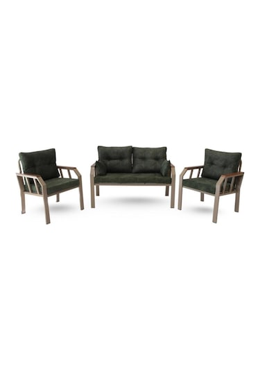 Tu Tienda Kapiçino Metal 2+1+1 Demonte Bahçe,balkon Takımı Yeşil