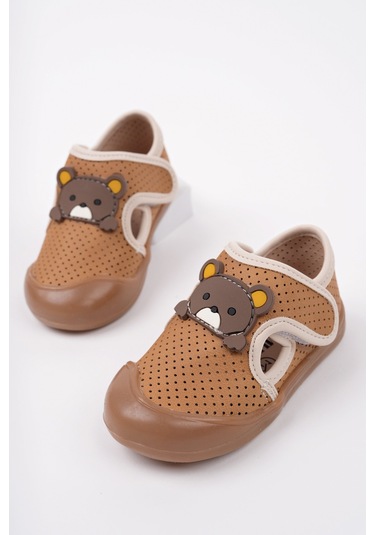 Muggo Scot Cırtlı Ayıcıklı Günlük İlk Adım Bebek Spor Ayakkabı Taba