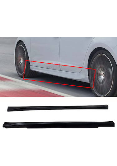 Skoda Fabia Mk3 Aero Yan Marşpiyel Seti Mat Siyah Plastik 2 Adet 2015-2021