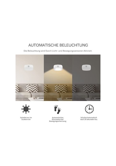 Hareket Sensörlü Led Gece Lambası, İç Mekan Gece Lambası Dolap Aydınlatması, Araba